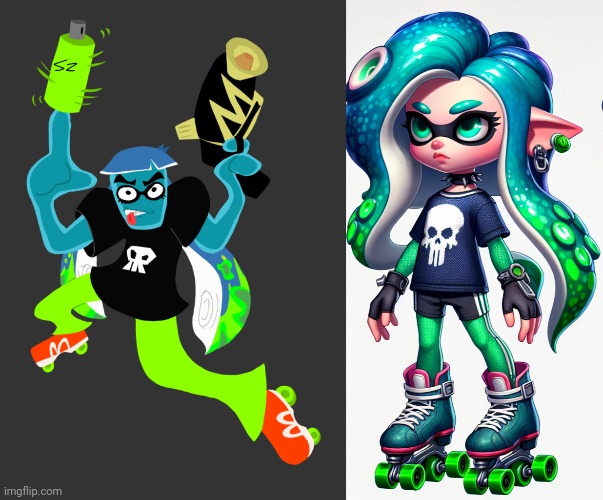Ai could never replicate the charm of my art | image tagged in skatez squidzy official image | made w/ Imgflip meme maker