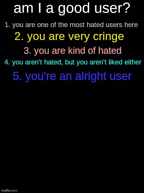 am I a good user? by JPSpinosaurus. | image tagged in am i a good user by jpspinosaurus | made w/ Imgflip meme maker