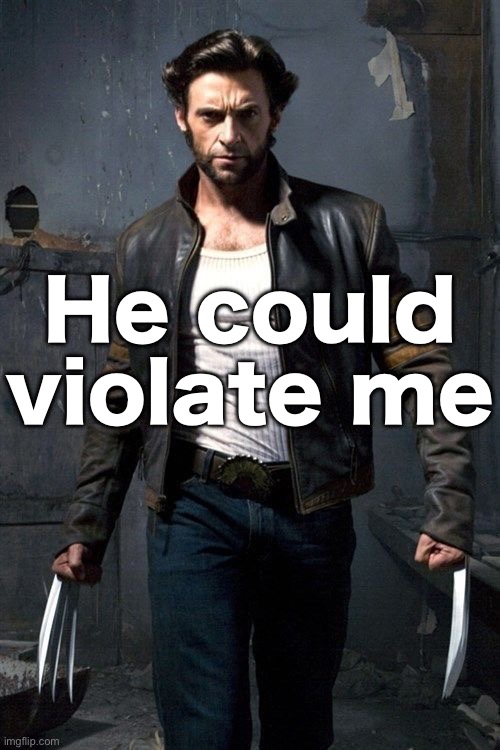 For all intents and purposes, this post is satire | He could violate me | image tagged in wolverine | made w/ Imgflip meme maker