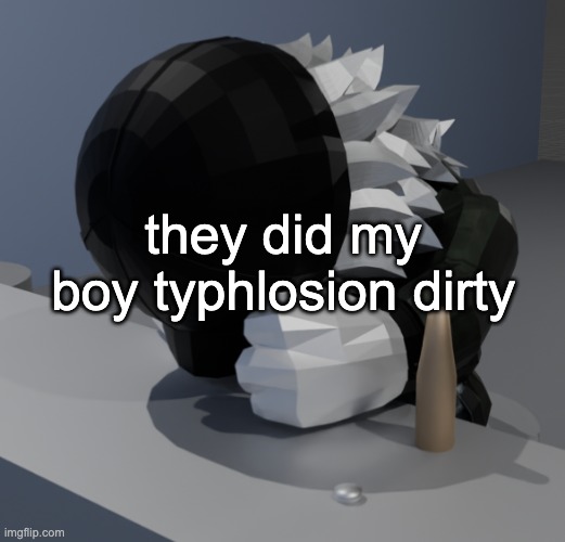 me boyo what the fuck have they done to you | they did my boy typhlosion dirty | image tagged in template | made w/ Imgflip meme maker