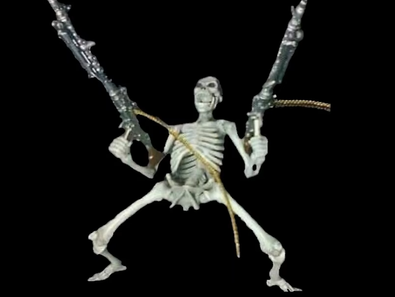 Skeleton with guns Blank Meme Template