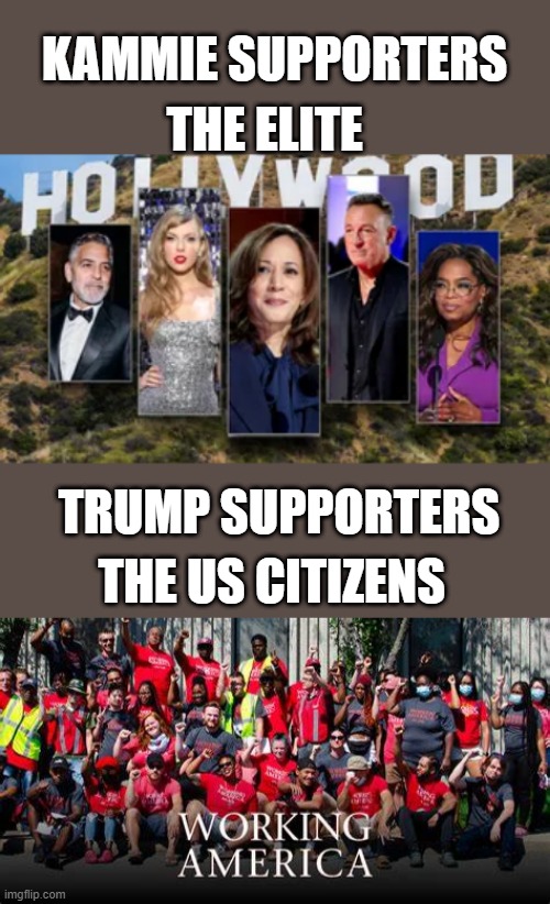 KIND of a simple choice isn't it ? | THE ELITE; KAMMIE SUPPORTERS; TRUMP SUPPORTERS; THE US CITIZENS | made w/ Imgflip meme maker