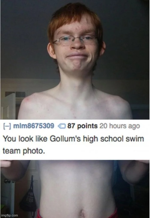 Gollum | image tagged in memes,reddit,rareinsults | made w/ Imgflip meme maker