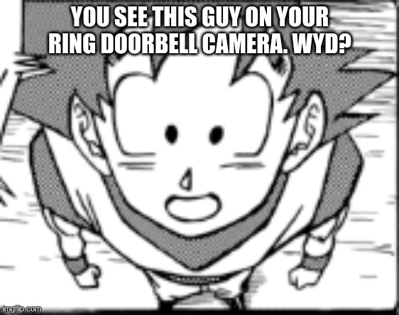 I'm personally cooked | YOU SEE THIS GUY ON YOUR RING DOORBELL CAMERA. WYD? | image tagged in goku screen | made w/ Imgflip meme maker