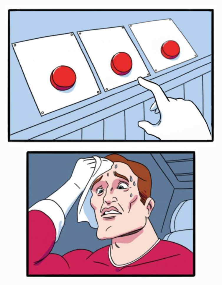 Three Buttons Blank Meme Template