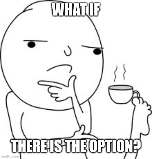 Asking the real questions here  | WHAT IF THERE IS THE OPTION? | image tagged in asking the real questions here | made w/ Imgflip meme maker