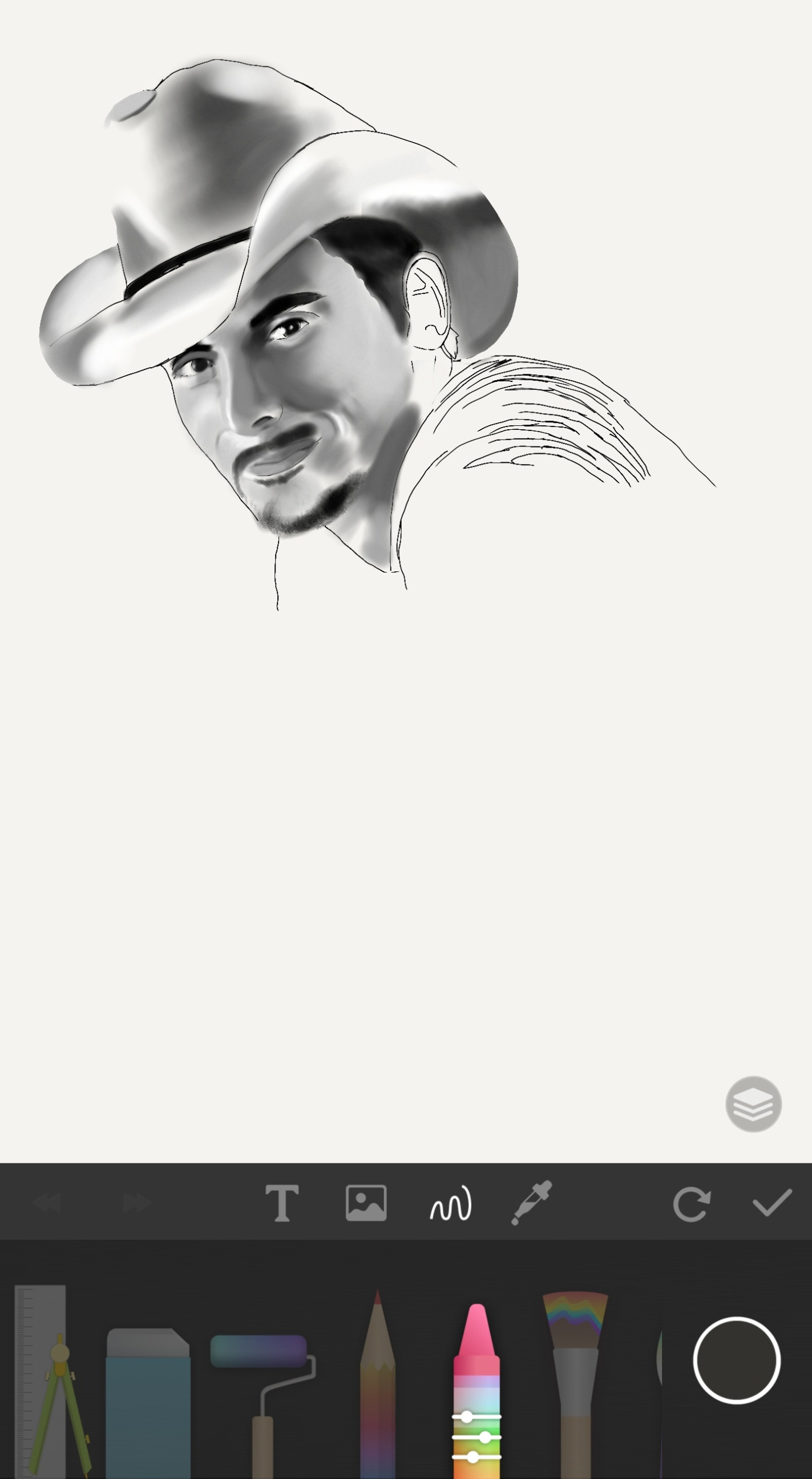 Unfinished Brad Paisley drawing Blank Meme Template