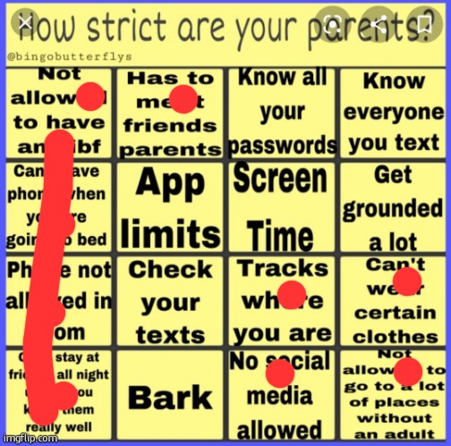 If ibf means 'internetboyfriend', then bingo. | image tagged in strict parent bingo | made w/ Imgflip meme maker