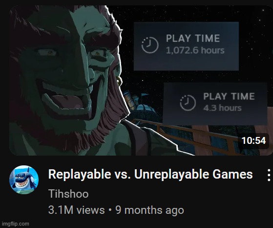 Games trying to be "replayable" | made w/ Imgflip meme maker