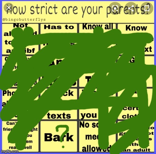 Strict parent bingo | image tagged in strict parent bingo | made w/ Imgflip meme maker