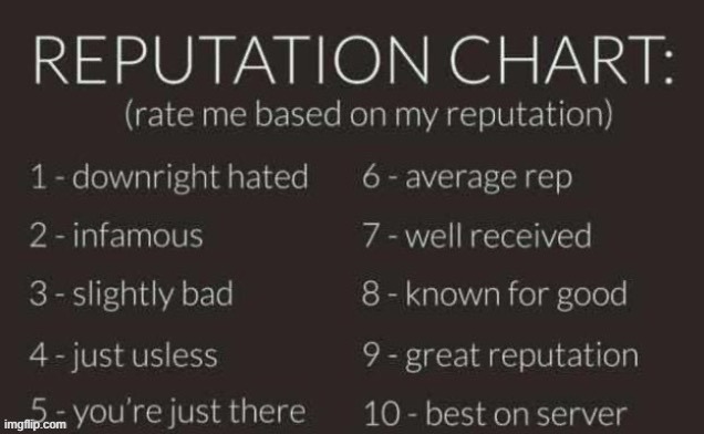 Bleh | image tagged in reputation chart | made w/ Imgflip meme maker