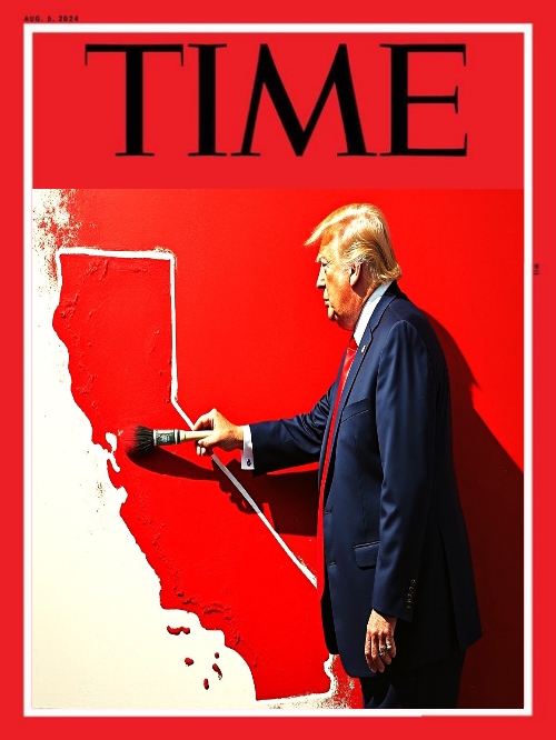 Time magazine cover - Trump paints California red Blank Meme Template