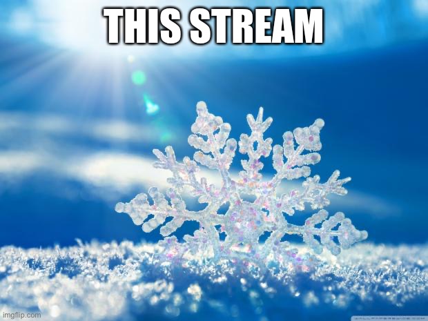 Reposted because moonstar edited the title | THIS STREAM | image tagged in snowflake | made w/ Imgflip meme maker