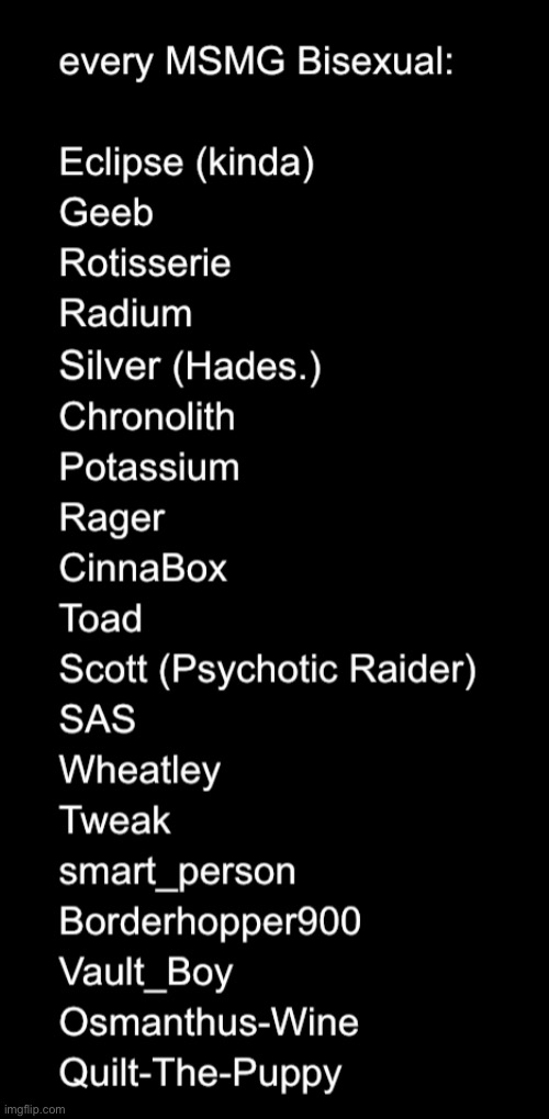 I fixed the bi list | made w/ Imgflip meme maker