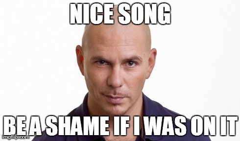 Pitbull the Song Wrecker | NICE SONG BE A SHAME IF I WAS ON IT | made w/ Imgflip meme maker