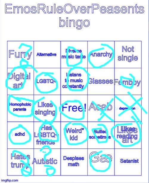 EmosRuleOverPeasents bingo #2 | image tagged in emosruleoverpeasents bingo 2 | made w/ Imgflip meme maker