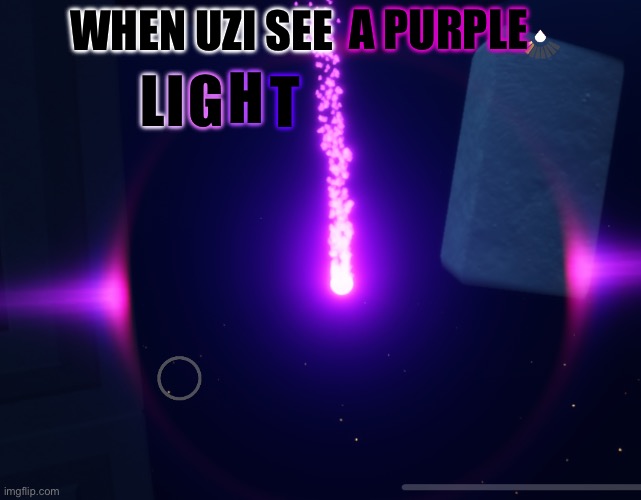 Purple light Sky CotL | A PURPLE; WHEN UZI SEE; H; L; I; G; T | image tagged in purple light sky cotl | made w/ Imgflip meme maker