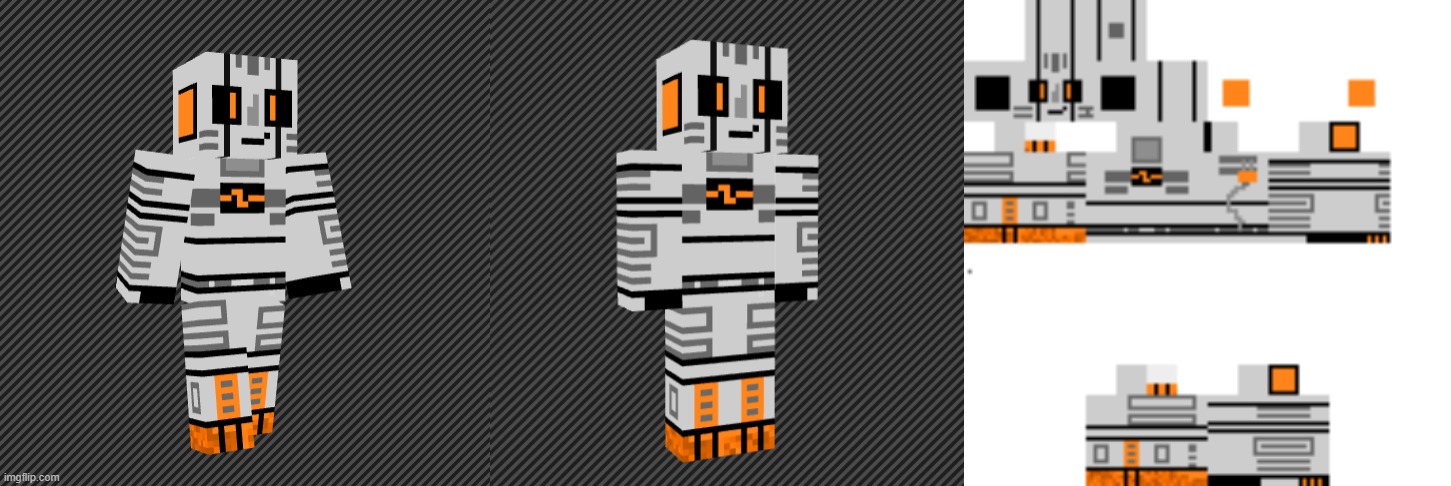 I made Zerobot as a Minecraft skin | image tagged in minecraft,zerobot | made w/ Imgflip meme maker