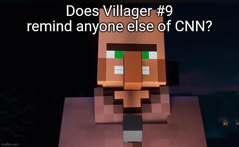 Villager News | Does Villager #9 remind anyone else of CNN? | image tagged in villager news,element animation,villager | made w/ Imgflip meme maker