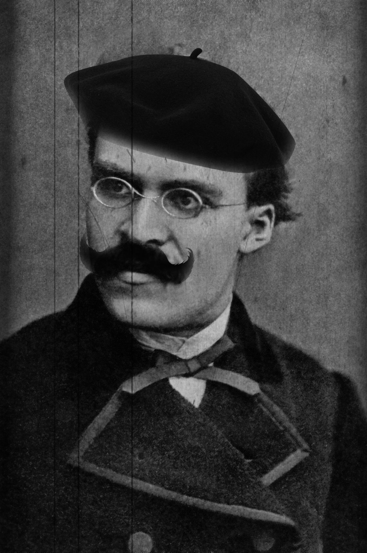 Grayscale French Nietzsche Blank Meme Template