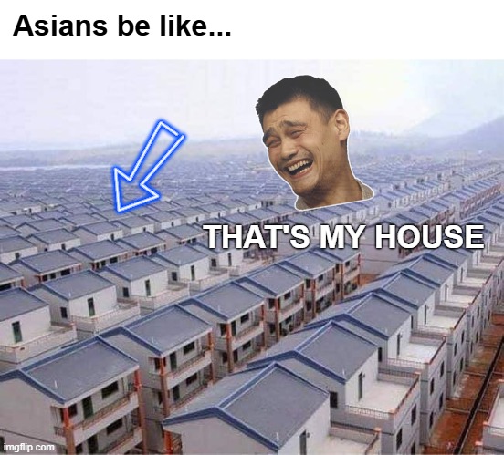 :) | Asians be like... THAT'S MY HOUSE | image tagged in asians,funny,offensive | made w/ Imgflip meme maker