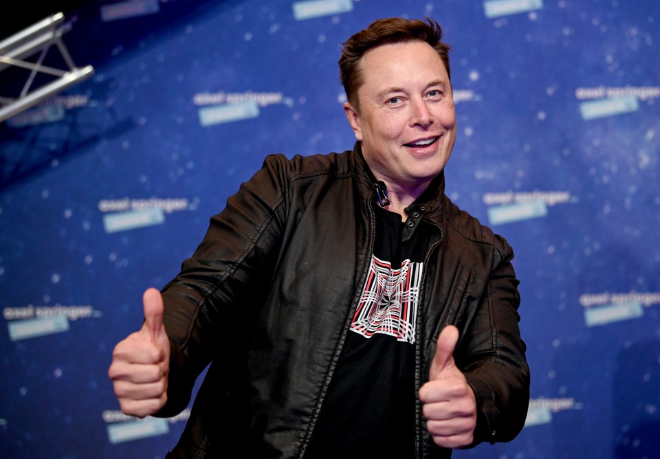 Elon thumbs up Blank Meme Template