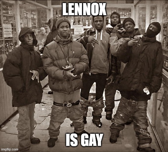 idk | LENNOX; IS GAY | image tagged in all my homies hate | made w/ Imgflip meme maker