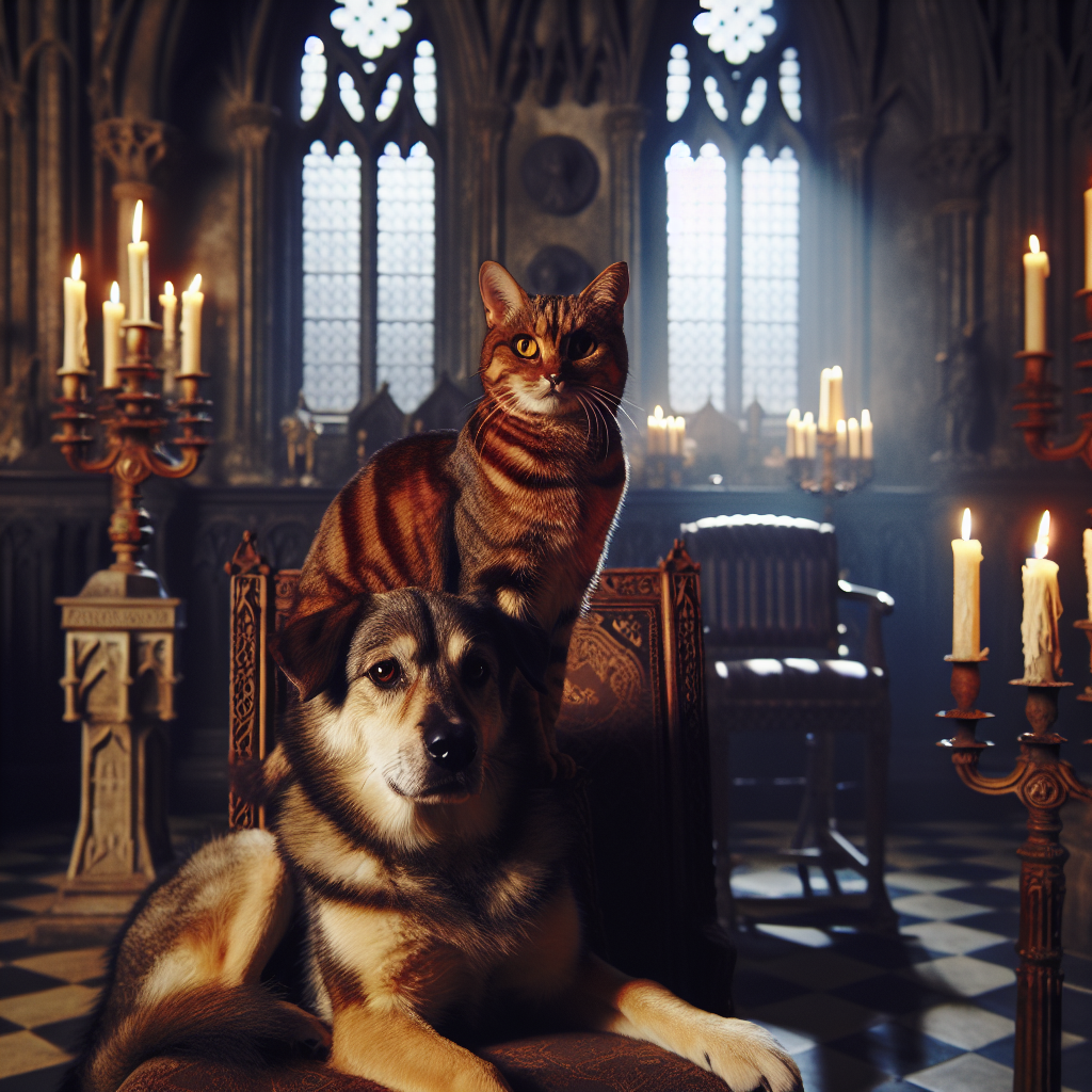 cat sitting on a dog Blank Meme Template