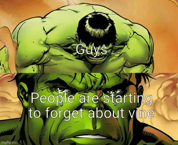 Hulk Llorando | Guys People are starting to forget about vine | image tagged in hulk llorando | made w/ Imgflip meme maker