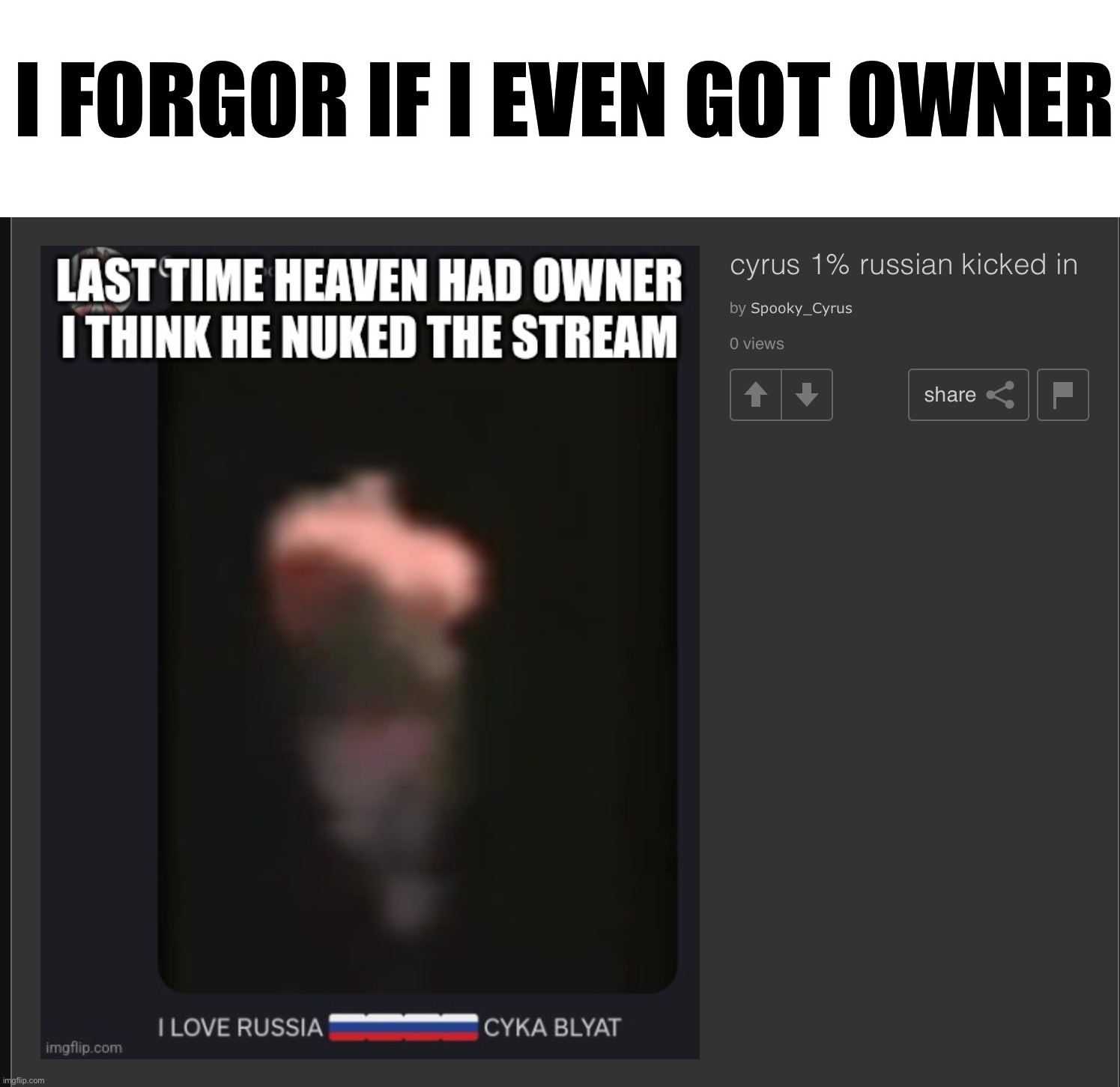 Nuh | I FORGOR IF I EVEN GOT OWNER | made w/ Imgflip meme maker