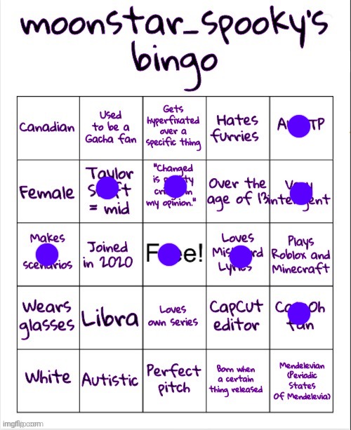 moonstar_spooky's bingo | image tagged in moonstar_spooky's bingo | made w/ Imgflip meme maker