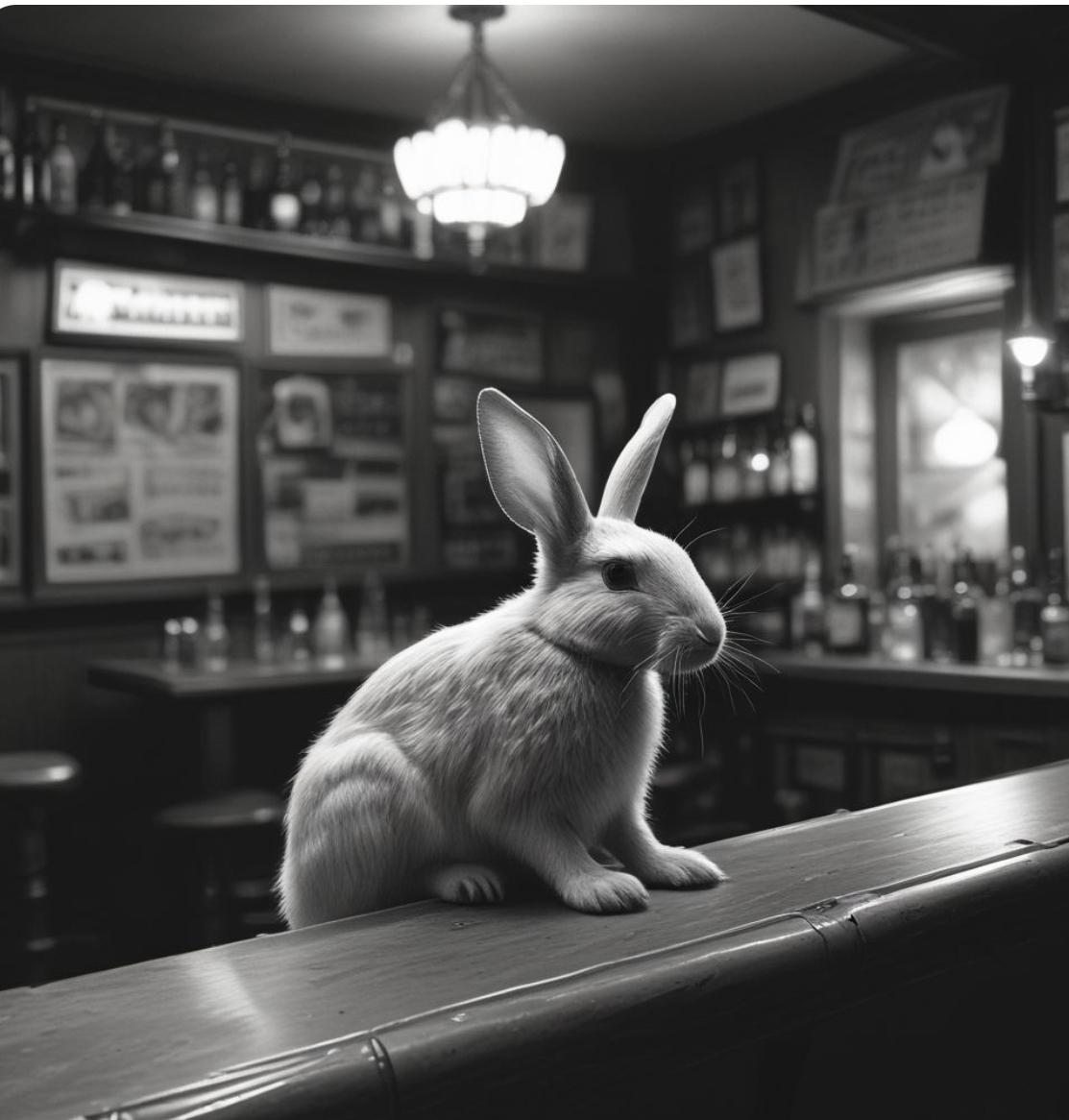 Rabbit at a bar Blank Meme Template