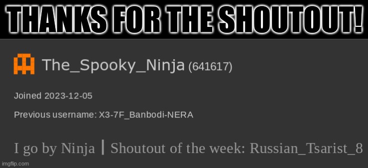 THANKS FOR THE SHOUTOUT! | made w/ Imgflip meme maker