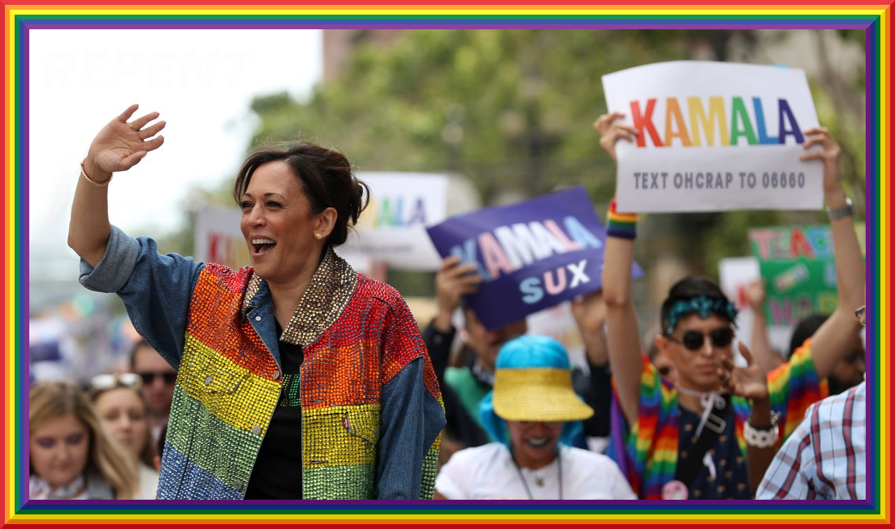 High Quality KAMALA PRIDE PARADE Blank Meme Template