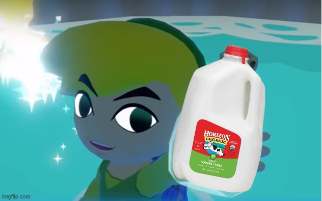 link gets the milk | image tagged in legend of zelda fairy in a bottle,memes | made w/ Imgflip meme maker