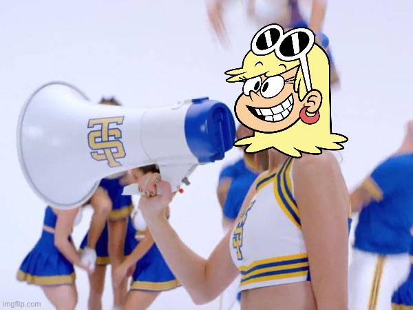 Leni Loud as a Cheerleader | image tagged in taylor swift,the loud house,nickelodeon,cheerleader,blonde,sunglasses | made w/ Imgflip meme maker