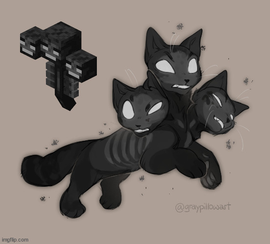 Cat Wither Minecraft | image tagged in meow | made w/ Imgflip meme maker