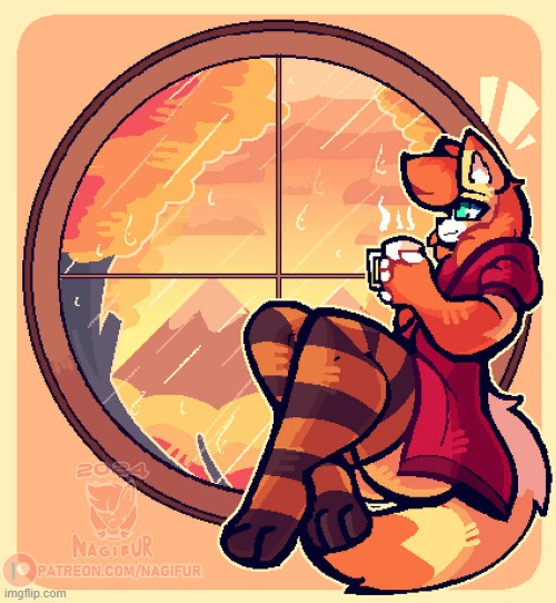 Take a Moment.. (Art credit: NagiFur on DA) | image tagged in furry,wholesome,calm,nagifur,comfy,cartoon | made w/ Imgflip meme maker