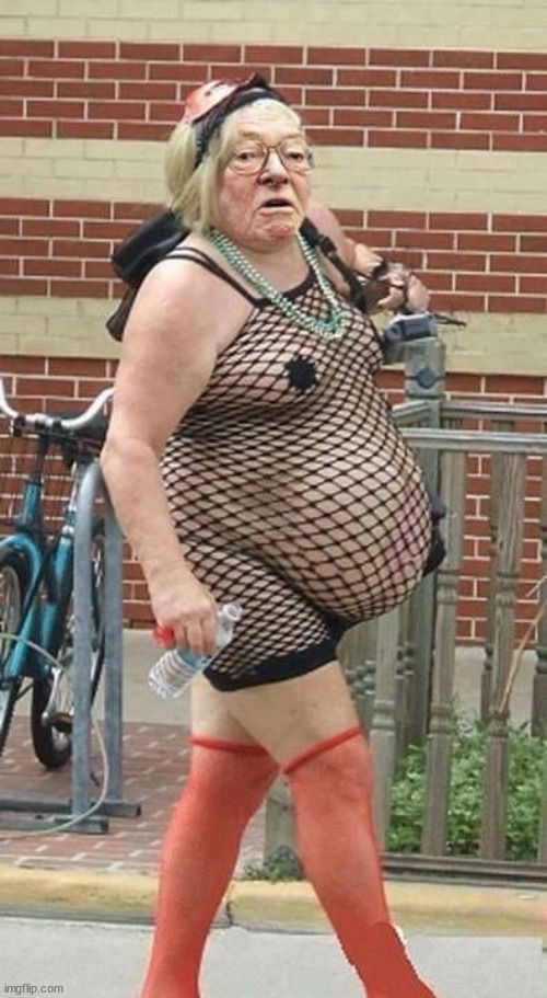 Fishnet Granny | image tagged in fishnet granny | made w/ Imgflip meme maker