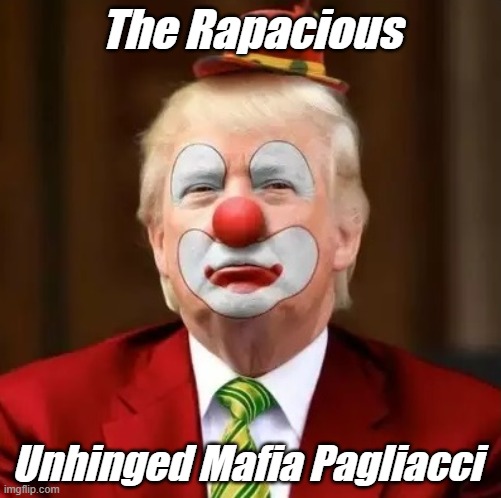 Donald Trump Clown | The Rapacious; Unhinged Mafia Pagliacci | image tagged in donald trump clown | made w/ Imgflip meme maker