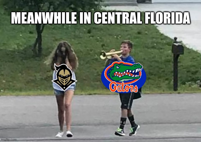 UCF Knights Florida meme | MEANWHILE IN CENTRAL FLORIDA | image tagged in funny,football,haha,college football | made w/ Imgflip meme maker