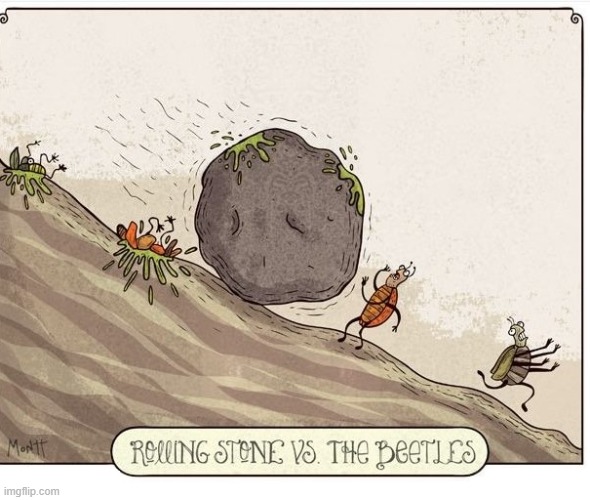 C'mon, man, there's only two (2) left! | image tagged in vince vance,the beatles,beetles,the rolling stones,cartoons,comics | made w/ Imgflip meme maker