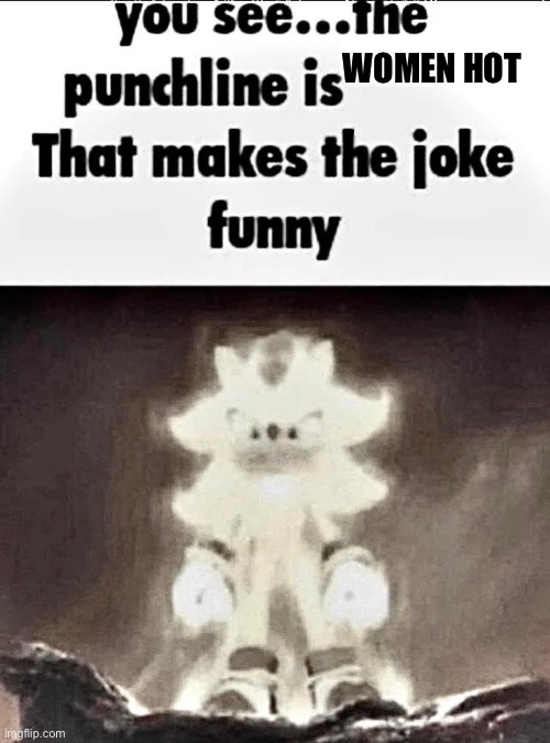 Shadow explains the joke | WOMEN HOT | image tagged in shadow explains the joke | made w/ Imgflip meme maker