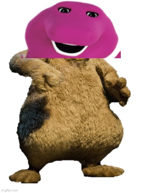 Wererabbit Barney the Dinosaur | image tagged in wererabbit 2005,barney the dinosaur,wallace and gromit | made w/ Imgflip meme maker