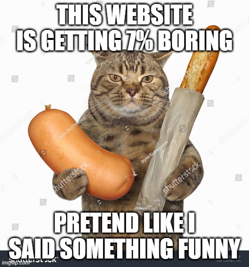 srsly. | THIS WEBSITE IS GETTING 7% BORING; PRETEND LIKE I SAID SOMETHING FUNNY | image tagged in scumbag | made w/ Imgflip meme maker