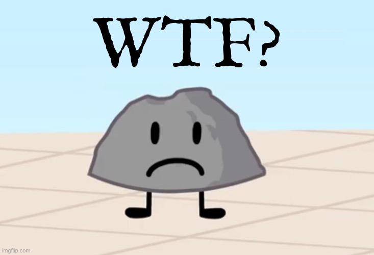 BFDI Rocky Frown | WTF? | image tagged in bfdi rocky frown | made w/ Imgflip meme maker