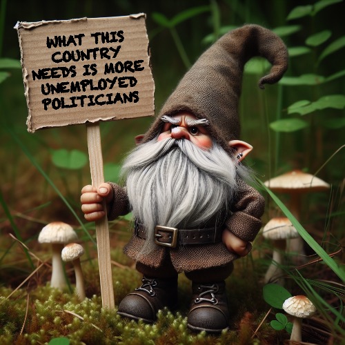 Gnome | WHAT THIS COUNTRY NEEDS IS MORE UNEMPLOYED POLITICIANS | image tagged in gnome | made w/ Imgflip meme maker