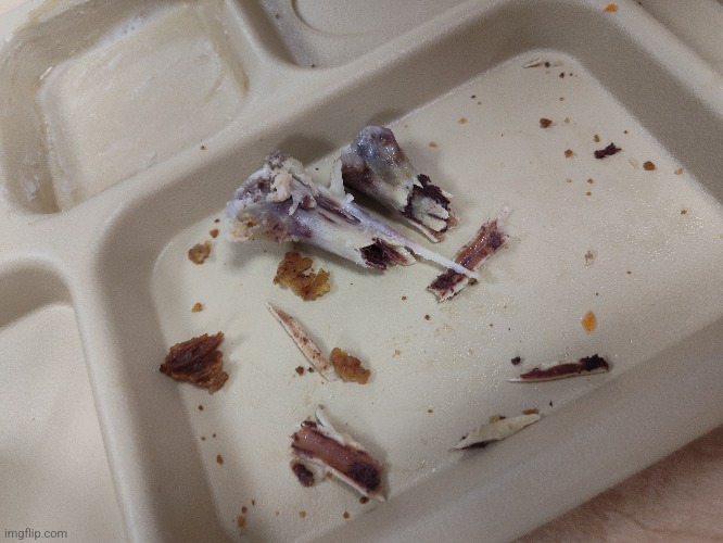 MY FRIEND ATE TGE FUCKINGN CHICKEN LEG BONE | made w/ Imgflip meme maker