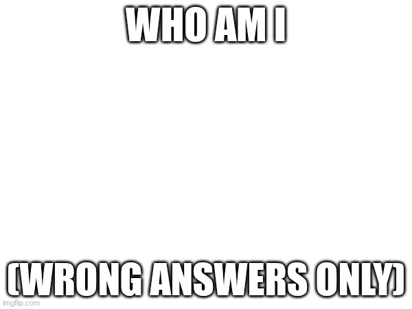 WHO AM I; (WRONG ANSWERS ONLY) | made w/ Imgflip meme maker