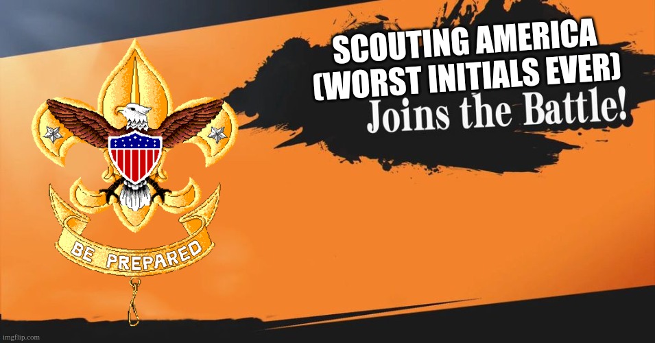 Smash Bros. | SCOUTING AMERICA 
(WORST INITIALS EVER) | image tagged in smash bros | made w/ Imgflip meme maker